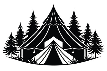 Camping tent silhouette vector