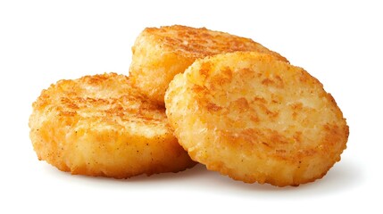 Crispy Hash Browns isolated on white background