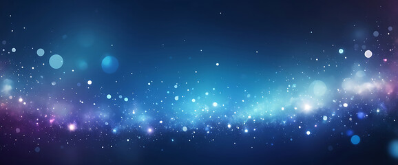 Obraz premium A galaxy-inspired cosmic blue bokeh background with shimmering light specks, light, blue, bokeh, abstract, bright, glow, star, glowing, fantasy, shiny, night, design, space