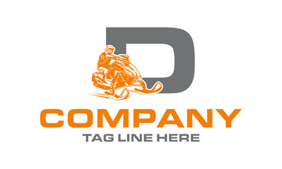 Letter D  Snowmobile design vector illustration, Creative Snowmobile logo design concept template, symbols