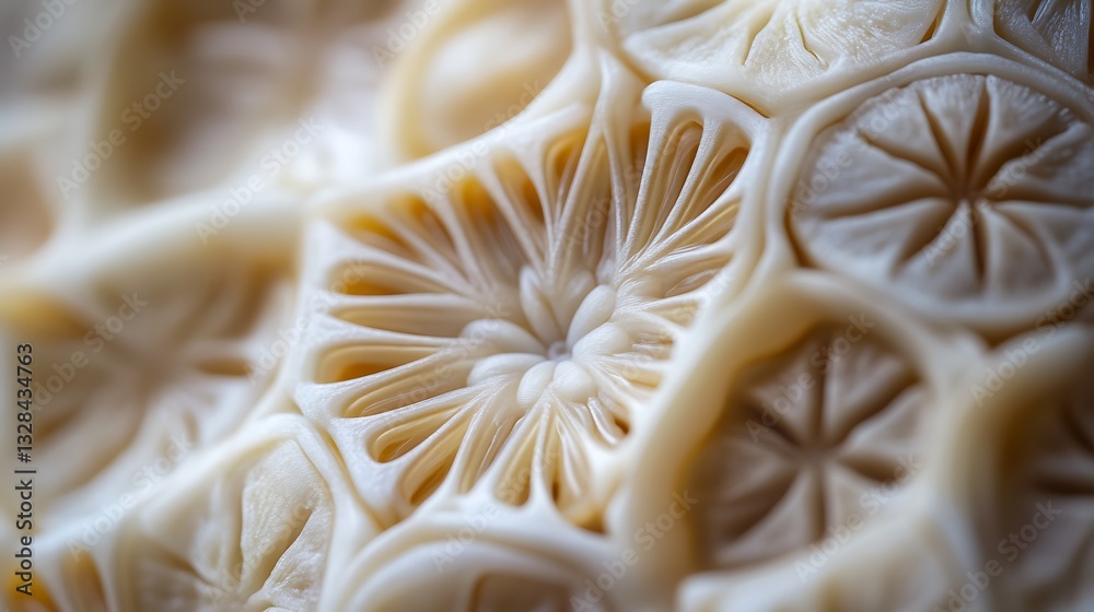 Fototapete close-up of organic textured surface with circular pattern and neutral tones