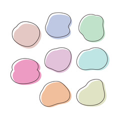 手描きのくすみカラーの吹き出しセット