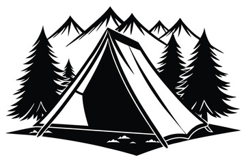 Camping Tent silhouette vector