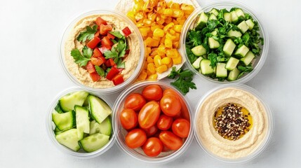 Vibrant preportioned wraps with colorful fillings like hummus kitchen food photography bright aesthetic appeal