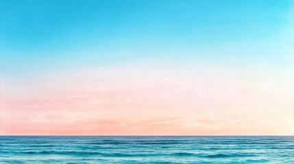 Obraz premium Sky and ocean gradient with a soft transition of blues and pinks
