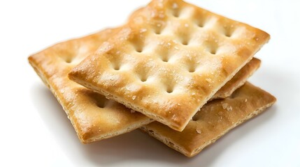 Diet crackers on the white background