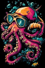 Octopus deep-sea diving octopus ham