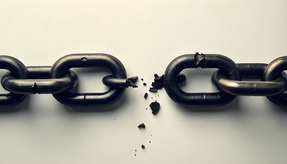 Obraz premium A symbolic image of a broken chain, representing the breaking down of prejudice and discrimination