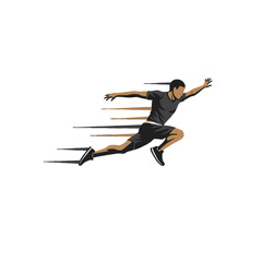 Runner in Action Cartoon Character