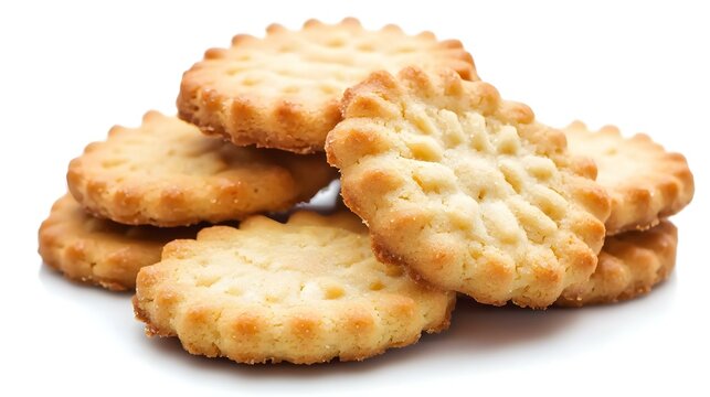 Butter cookies isolated on white background