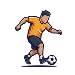 Obraz premium Soccer Player Dribbling Cartoon Character