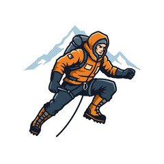 Mountain Climber Cartoon Character