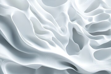 Obraz premium Organic-inspired 3D seamless white 