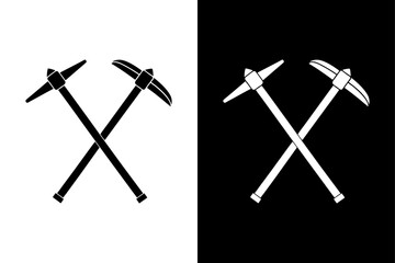 Professional Mining Tools Silhouette Icons for Web and Graphic Design.