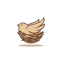 Bird in Nest Logo Design