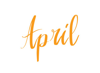 Illustration of an Colorful April Month Lettering