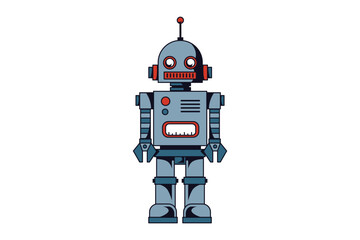 Vintage Robot Vector Illustration