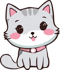 Obraz premium Cat Baby Girl SVG Vector Illustration 