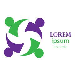 rotating successful people community logo design