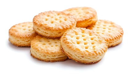 Big round delicious biscuits on a white