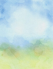 Abstract watercolor artwork with soft pastel colors and texture