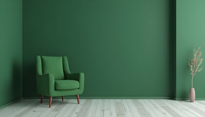 Green chair in the green room