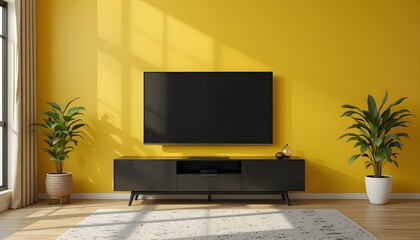 Modern  yellow living room