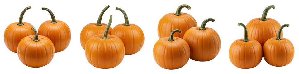 Obraz premium Cluster of Three Field Pumpkins, Cut Out Set