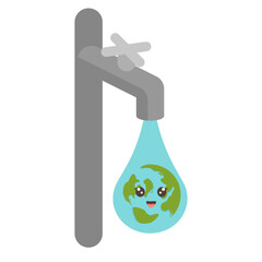 Fauchet with Water Drop, World Water Day Illustration