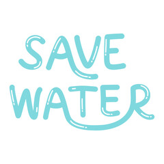 Save Water Typography, World Water Day Illustration