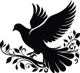 Fototapeta premium cute flying bird silhouette 