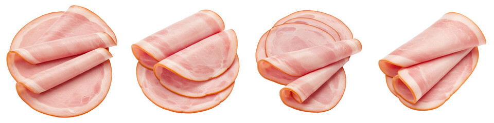 Folded Slices of Cooked Ham, Cut Out Set