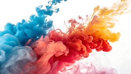 Obraz premium Vibrant Color Explosion: Abstract Ink in Motion