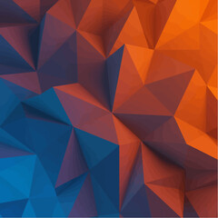 Fototapeta premium Abstract Geometric Polygonal Design with Blue and Orange