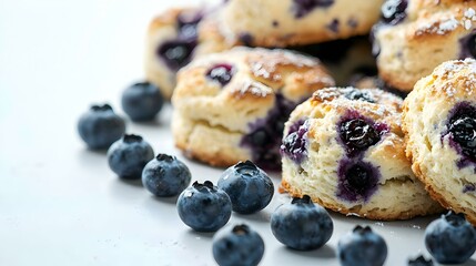 Close-up of blueberry scones with fresh