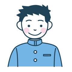 笑顔の学ランの男子学生