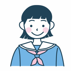 Obraz premium 笑顔のセーラ服の女子学生