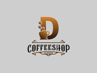 Coffee shop logo design vector template