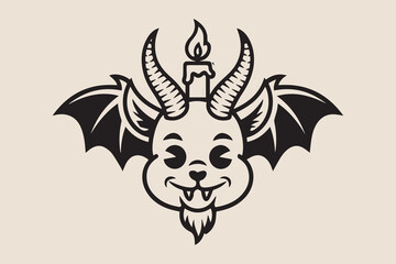 Bat Winged Beast with a Candle Twist vector
