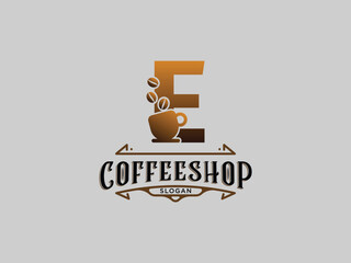 Coffee shop logo design vector template