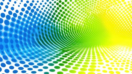 Obraz premium Colorful abstract artwork depicting a curving tunnel using dots and gradients