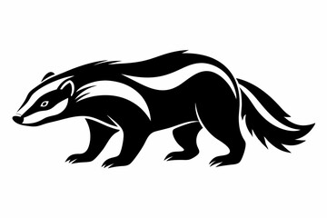 silhouette of badger vector illustration