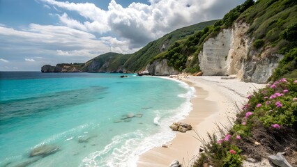 Fototapeta premium Blue Sea Water signifies Serenity and Peace