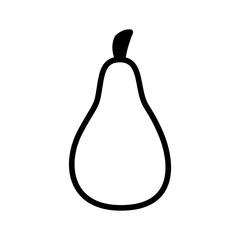Illlustration of pear fruit in hand drawn doodle line art style . High resolution and editable icon vector perfect for symbol, logo, and design element