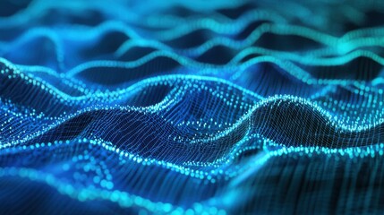 A cool cyan and blue gradient background. Featuring bright cyan, deep blues, and hints of green with smooth transitions