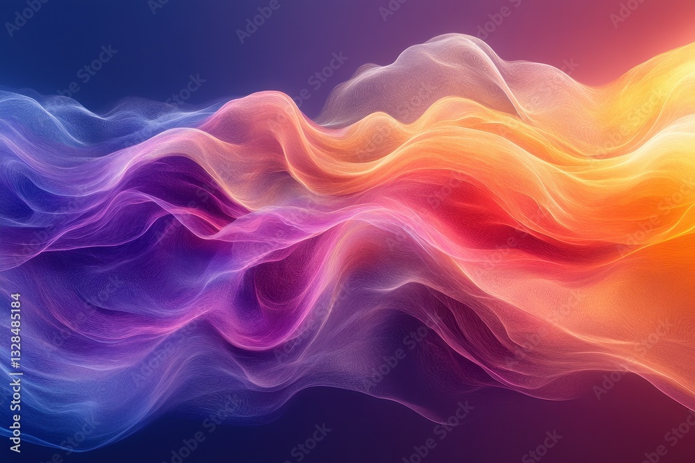 Poster colorful abstract wave patterns create a dynamic visual experience in a vibrant display of light and