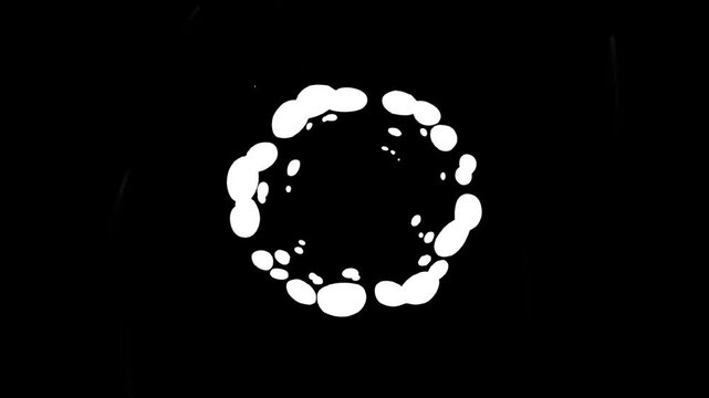 animation 2D smoke explosion Elements motion graphics hand-drawn animations of cartoon smoke explode effects on black background Alpha channel 