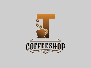 Coffee shop logo design vector template