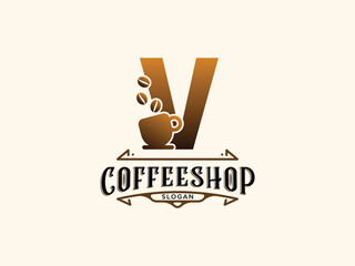 Coffee shop logo design vector template