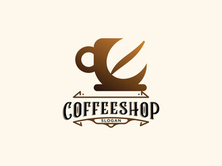 Coffee shop logo design vector template